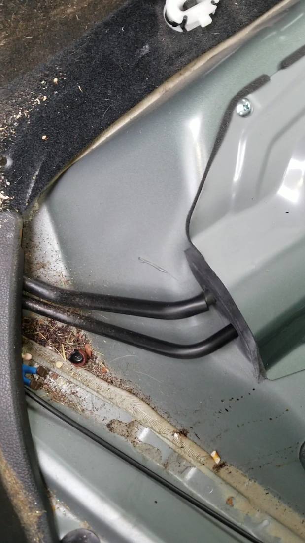 Dirty door jamb before cleaning