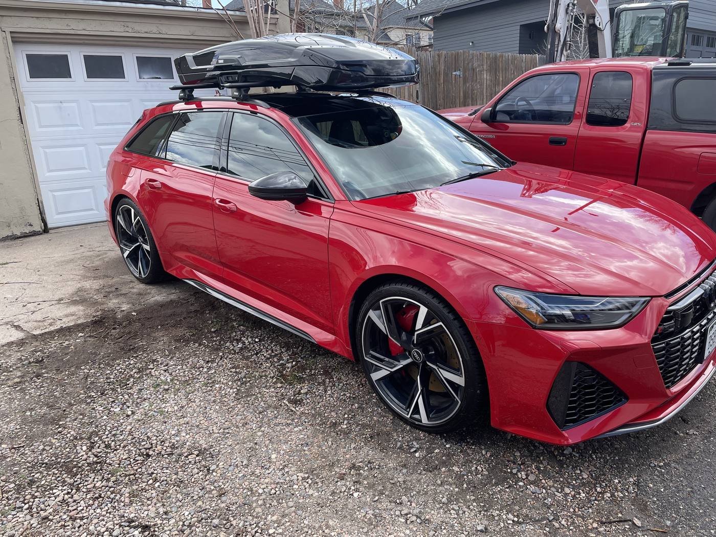 Red sport wagon after an exterior detail